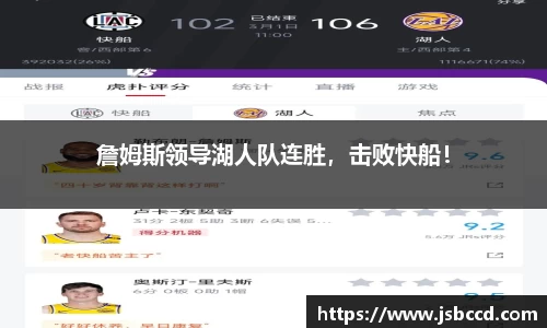 詹姆斯领导湖人队连胜，击败快船！
